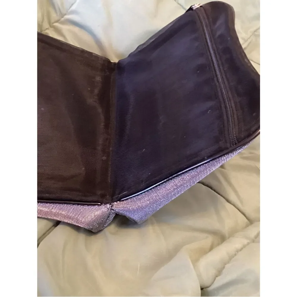 NWT Lancome Metallic Silver Cosmetic Bag